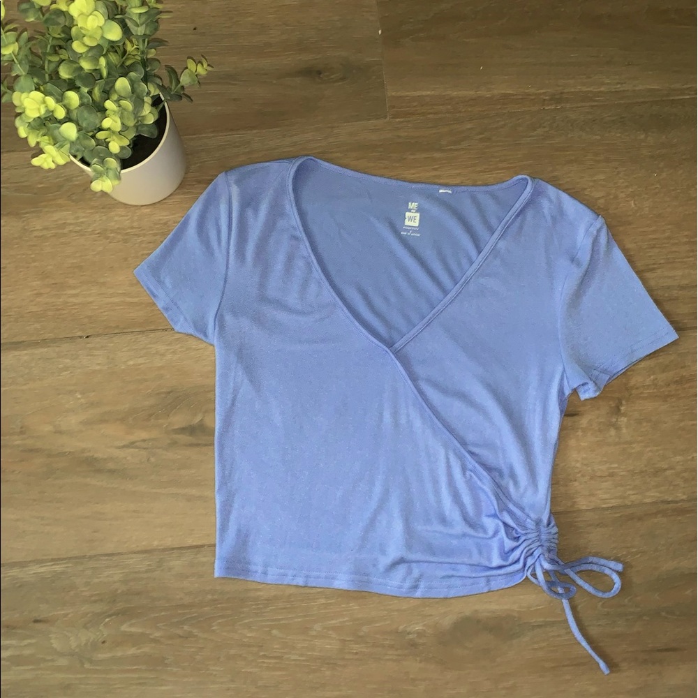 Me & we Blue Wrap Top